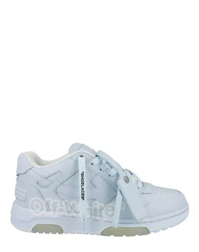 Off-white Out Of Office Low-top Sneakers Man Sneakers Blue Size 7 Calfskin, Polyester