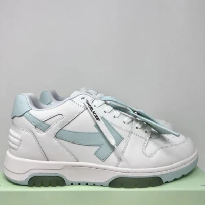 Pre-owned Off-white Out Of Office Men's Leather Sneakers Size 46 Eu/ 13 Us White Mint