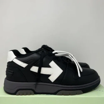 Pre-owned Off-white Out Of Office Men's Leather Sneakers Size 47 Eu/ 14 Us Black White