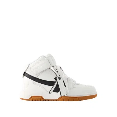 Off-white Out Of Office Mid Top Sneakers - Leather - White/black