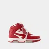 Off-white Sneakers Out Of Office Mid Top - Off White - Cuir - Blanc/rouge In Red
