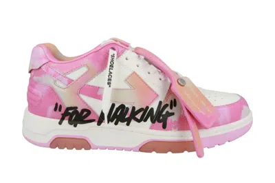 Pre-owned Off-white Out Of Office Ooo "for Walking" Low Tops Pink Tie Dye In Pink/multicolor