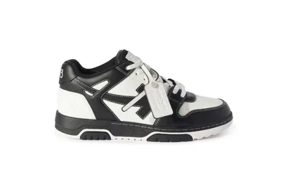 Pre-owned Off-white Out Of Office Ooo Low Tops Logic Logo Black White In Black/white