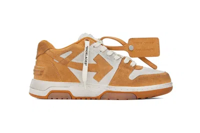 Pre-owned Off-white Out Of Office Ooo Low Tops Vintage Suede Orange In Orange/white