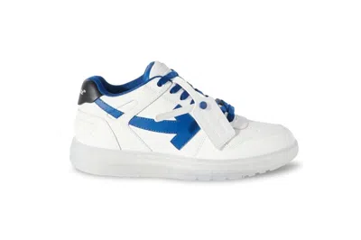 Pre-owned Off-white Out Of Office Ooo Low Tops White Navy Blue In White/navy Blue