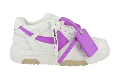 Pre-owned Off-white Out Of Office Ooo Low Tops White Purple (women's) In White/purple
