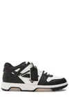 Off-white Out Of Office Grey Low Top Sneakers With Logo Patch On The Tongue And Contrasting Stitching In Leath In Black