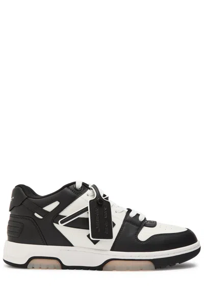 Off-white Low-top Sneakers With Iconic Branding And Rubber Sole In Black
