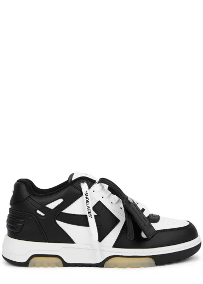 Off-white Out Of Office Panelled Leather Sneakers In Black And White