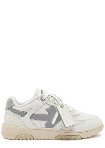 Off-white Out Of Office Panelled Mesh Sneakers In White And Grey