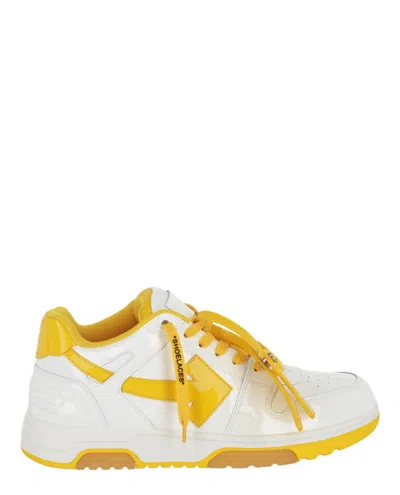 Off-white Out Of Office Patent Leather Sneakers In Yellow