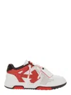 Off-white 'out Of Office' Red Low Sneakers With Arrow Motif And Zip-tie Tag In Red