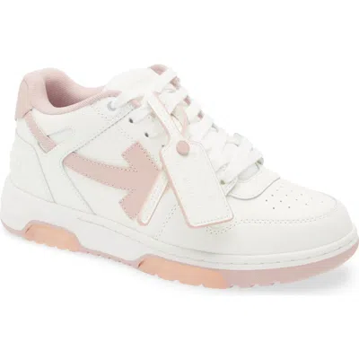 Off-white White Out Of Office Pink Arrow Leather Sneakers In Multi