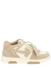 Off-white Low-top Sneakers With Suede And Calfskin Accents In Nude