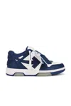 Off-white Out Of Office Leather Sneakers In White & Royal Blue