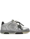 Off-white Silver Out Of Office Metallic Leather Sneakers In 银色