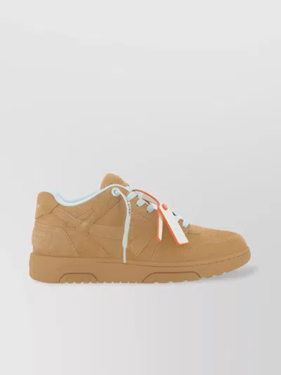 Off-white Lace-up Low-cut Casual Shoes In Brown