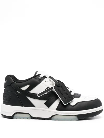 Off-white Out Of Office Arrow-detail Leather Low-top Sneakers In Black