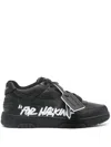 Off-white Out Of Office Black Low Top Sneakers With Arrow Patch In Leather Man In Black