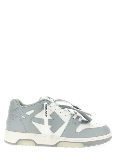 Off-white Out Of Office Arrow-detail Calfskin Sneakers In Blue