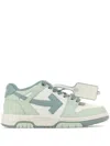 Off-white White & Green Out Of Office Calf Leather Sneakers In Grün