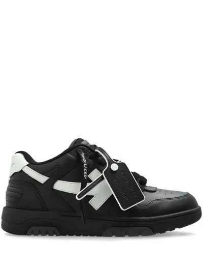 OFF-WHITE 'OUT OF OFFICE' SNEAKERS IN BLACK LEATHER OFF WHITE