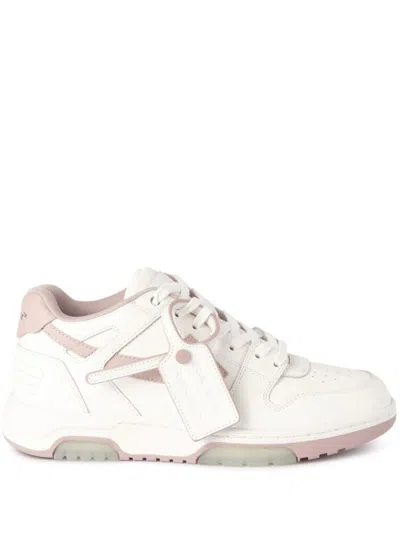 Off-white White And Pink Leather Out Of Office Sneakers