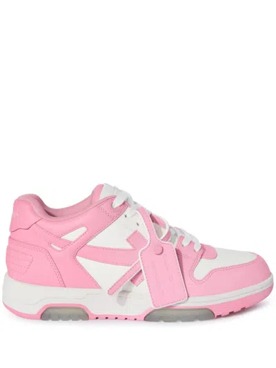 Off-white Leather Out Of Office Mid-top Sneakers In Pink