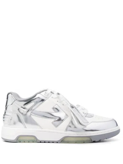 Off-white Out Of Office Leather Sneakers In 172 White - Silver