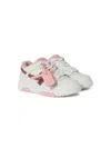 Off-white Pink Comb Kids' Out Of Office Leather Low-top Trainers Eur 26 / 8.5 Uk In White