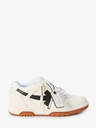 Off-white Out Of Office皮革运动鞋 In White