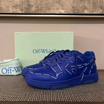 Pre-owned Off-white Out Of Office Sneakers With Stitching Detail In Blue