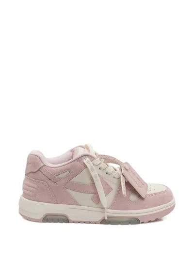 Off-white Out Of Office Suede Leather Sneakers In Pink