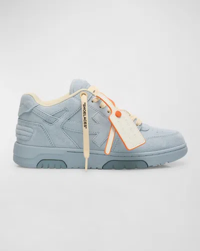 Off-white Light Blue Out Of Office Full Suede In 4040 Light Blue - Light Blue