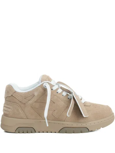 Off-white Out Of Office Suede Sneakers In Brown
