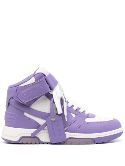 Off-white Out Of Office Arrow High-top Sneakers In Purple