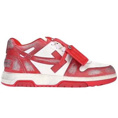 Pre-owned Off-white Out Of Office Vintage Calf Leather Red Sneakers