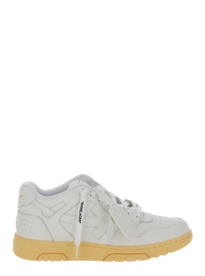 Off-white Out Of Office White Low Top Sneakers With Arrow Motif In Leather Man