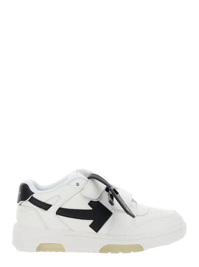 OFF-WHITE OUT OF OFFICE WHITE LOW TOP SNEAKERS WITH VELCRO STRAPS IN LEATHER BOY