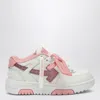 Off-white Pink Comb Kids' Out Of Office Leather Low-top Trainers Eur 26 / 8.5 Uk In Multicolor