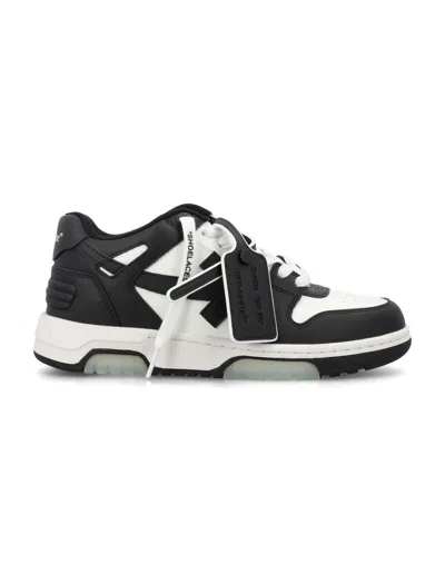 Off-white Out Of Office Women's Lace-up Sneakers With Contrasting Outsole And Translucent Gel Inserts In Black
