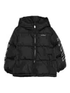 Off-white Kids Black Bookish Down Jacket In Black