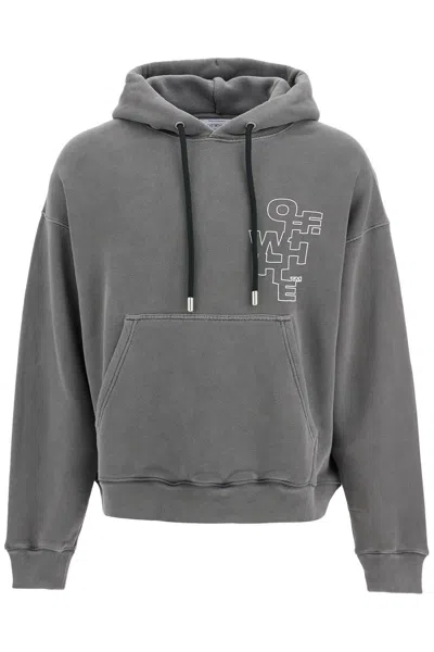 Off-white Outline Arrow Hoodie In Grey