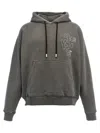 Off-white Jersey Cotton Hoodie Drawstring In Gray