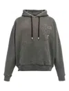 Off-white Jersey Cotton Hoodie Drawstring In Grey