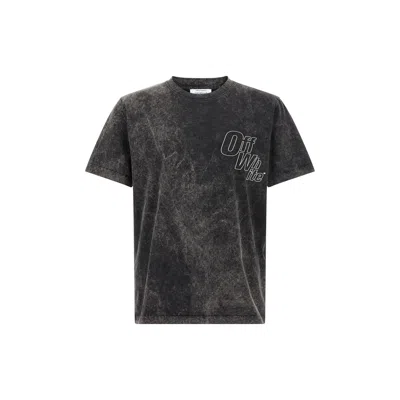 Off-white Outline Arrow Slim Short Sleeve Tee In Black