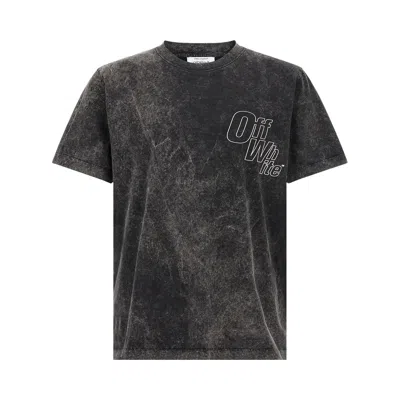 Pre-owned Off-white Outline Arrow Slim Short-sleeve Tee 'vintage Black' | Men's Size L