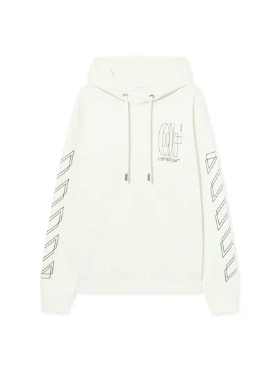 Off-white Outline Double Arrow Graphic Hoodie In Neutral