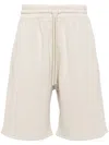 Off-white Diag-stripe Cotton Track Shorts In Brown