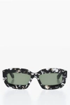 Off-white Oval Charlotte Sunglasses With Marble Effect Frame In Black